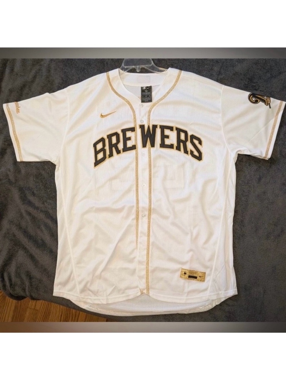 Milwaukee Brewers #22 Christian Yelich Nike Gold Authentic MLB Baseball Jersey